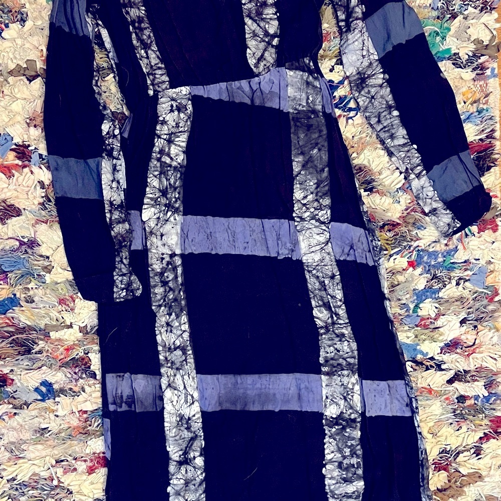 Osei-Duro Long Black and Blue Women's Dress